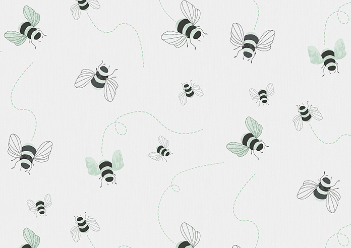 Bumble Bees, Wing Green - Twist&Fit Roller Blind - Image 6